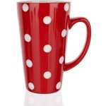Banquet Keramický hrnek vysoký červený s puntíky 450 ml – Zboží Mobilmania
