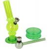 Vodní dýmka Super Heroes Bong akrylový Giftset Neon Green 15 cm