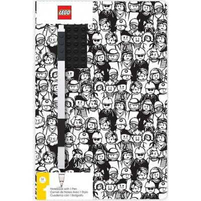 LEGO Stationery Zápisník A5 s černým perem Minifigure Brick