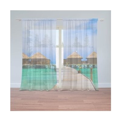 Sablio Záclony Bungalovy na moři: 2ks 150x250cm – Hledejceny.cz