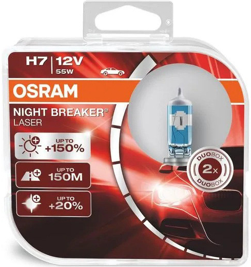 Osram Night Breaker Laser +150% H7 PX26d 12V 55W 2ks od 499 Kč - Heureka.cz
