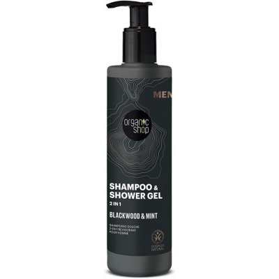 Organic shop sprchový gel a šampon 2 v 1 Blackwood a máta 280 ml