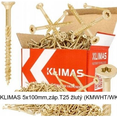 Vrut KLIMAS 5x100mm,záp.T25 žlutý (KMWHT/WKCS) – Hledejceny.cz