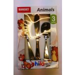 Banquet sada dětských příborů ANIMALS leštěná ocel 3 ks – Zboží Dáma