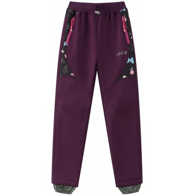 Wolf Dívčí softshellové kalhoty zateplené B2491 fialovorůžová Fialovorůžová – Zboží Dáma