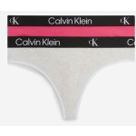 Calvin Klein Underwear Sada dvou dámských kalhotek v tmavě růžové a světle šedé barvě 2PK – Zboží Mobilmania