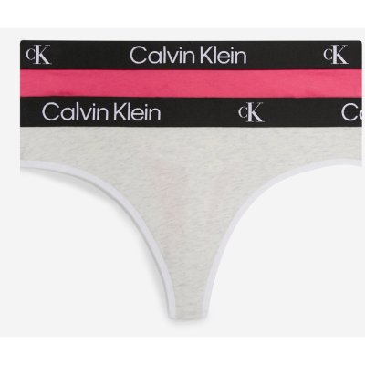 Calvin Klein Underwear Sada dvou dámských kalhotek v tmavě růžové a světle šedé barvě 2PK – Zboží Mobilmania