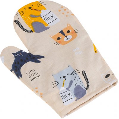 Bellatex Kuchyňská chňapka 28 x 18 cm Kočička žlutá šedá. černá – Hledejceny.cz