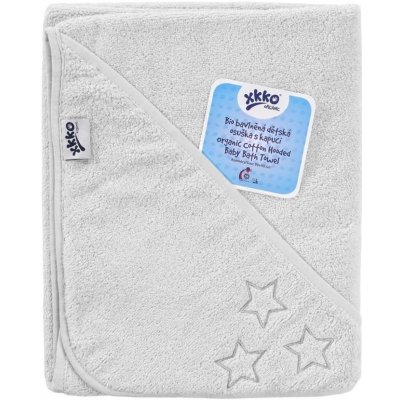 Kikko BIO bavlněná froté osuška s kapucí XKKO Organic 90x90 Baby Pink Stars – Zboží Dáma
