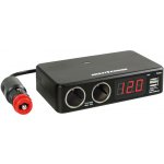 Rozdvojka MULTI-POWER 12/24/36V, 2 zásuvky, 2 USB, voltmetr, Lampa Italy
