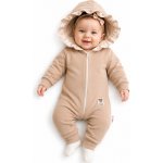 Baby Nellys Teplákový overal s kapucí a volánkem New Bunny cappuccino – Hledejceny.cz
