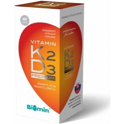 Biomin Vitamin K2 60µg + D3 2000 IU Premium 60 tobolek – Hledejceny.cz