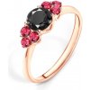 Prsteny Savicky zásnubní prsten Fairytale růžové zlato černý diamant rubíny PI R FAIR95
