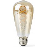 Nedis Wi-Fi Smart Bulb E27 4,9W LED žárovka , s vláknem, pro chytrý dům, E27, ST64, 4,9W, 230V, 360lm, teplá až studená bílá, stmívatelná, zlatá WIFILRT10ST64 – Zboží Mobilmania