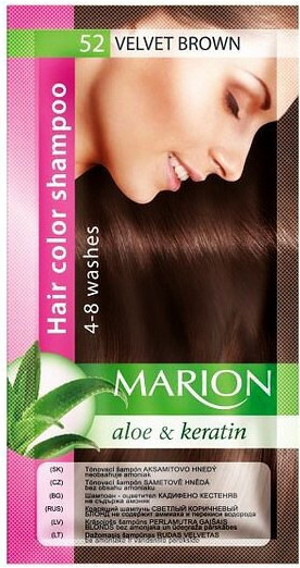 Marion Hair Color Shampoo 52 Velvet Brown barevný tónovací šampon sametově hnědá 40 ml