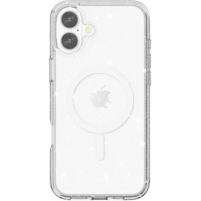 AppleKing transparentní kryt se třpytkami a MagSafe pro iPhone 17 - stříbrný – Zboží Mobilmania