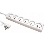 PremiumCord prodlužovací přívod 230V 6 zásuvek + vypínač bílý 2m pp6k-02 – Zboží Mobilmania