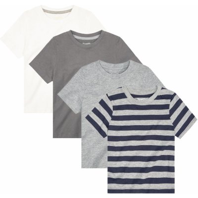 lupilu Chlapecké triko 4kusy bílá šedá modrá – Zboží Mobilmania
