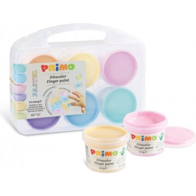 Primo Pastel Prstové barvy sada 6 x 100g, kelímky PP box – Zboží Dáma