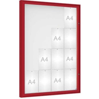 PROCITY Venkovní vitrína model 1000, 16 x A4, plexi, červená | Zboží Auto
