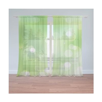 Sablio Záclony Zelená abstrakce 2: 2ks 150x250cm – Hledejceny.cz