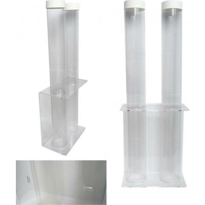 Zásobník na kelímky závěsný plast (2 tuby) 2x6,5cm – Sleviste.cz