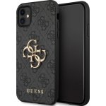Pouzdro Guess PU 4G Metal Logo iPhone 11 šedé – Sleviste.cz