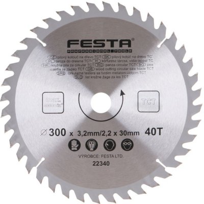 Festa Pilový kotouč s SK plátkem, 300 x 30 mm, 40 zubů, TCT, F22340 – Zboží Mobilmania