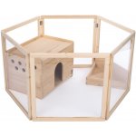 TIAKI venkovní výběh pro malá zvířata dřevěný pro vnitřní použití 123 x 106,5 x 60 cm – Zbozi.Blesk.cz