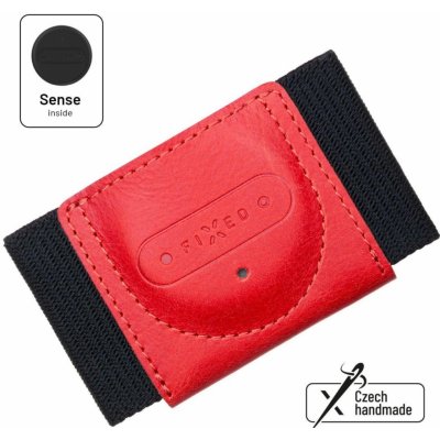Kožená peněženka FIXED Sense Tiny Wallet se smart trackerem FIXED Sense červená FIXSMS-STN2-RD