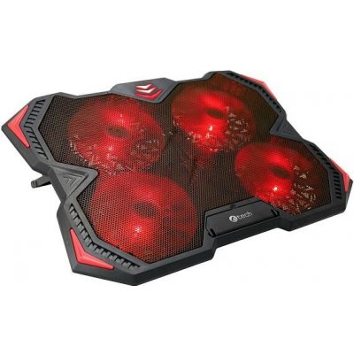 Chladící podložka C-Tech Zefyros (GCP-01R), casual gaming, 17,3", červené podsvícení, regulace otáče – Sleviste.cz