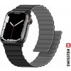 Řemínek k chytrým hodinkám Swissten řemínek pro Apple Watch silikonový - magnetic 38 40 41 mm černo šedý 46000501