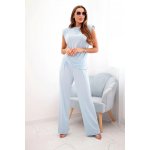 Kesi elegantní komplet Benita s širokými nohavicemi a halenkou modrá – Zboží Mobilmania