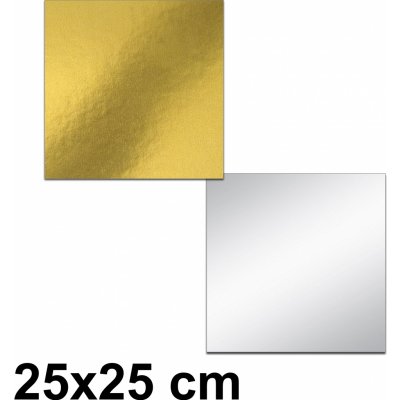 HIT OFFICE Dortová podložka čtverec 25x25 cm - zlatá/stříbrná [1 ks] – Zboží Mobilmania