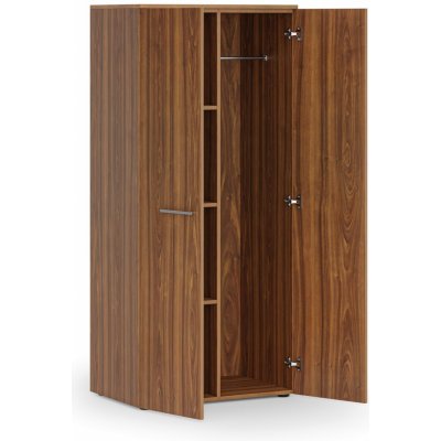 Primo Kancelářská šatní skříň 3 police, šatní tyč, 1781 x 800 x 500 mm, ořech – Zboží Dáma