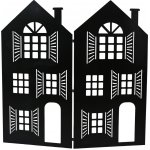 Decoris Vánoční dekorace kovový domek, černá, 166,5 x 160 cm – Hledejceny.cz