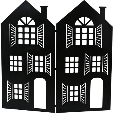 Decoris Vánoční dekorace kovový domek, černá, 166,5 x 160 cm – Hledejceny.cz