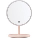 Bezdoteku LED kosmetické makeup zrcátko kulaté velké růžové – Zboží Mobilmania