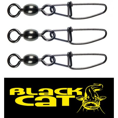 Black Cat karabinka s obratlikem Cross Lock Swivel vel.3 70kg 5ks – Zboží Mobilmania