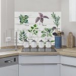 Samolepící panel za sporák Bellacasa na zeď retro bylinky koření 67264 / Žáruvzdorná samolepka dekorace do kuchyně koupelny vintage Shabby Spices Crearreda (47 x 65 cm) – Zboží Mobilmania