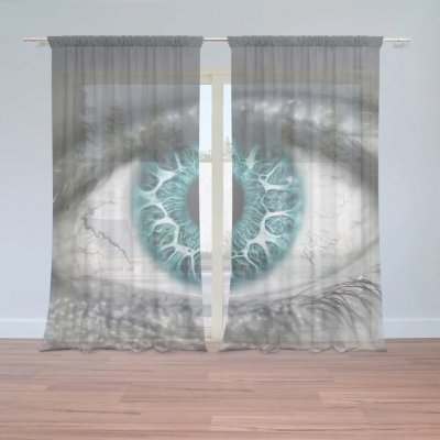 Sablio Záclony Modré oko: 2ks 150x250cm – Zboží Mobilmania