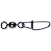 Rybářská karabinka a obratlík Black Cat Cross Lock Wirbel vel.3 70kg 5ks