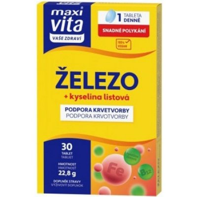 Vitar Maxi Vita Železo+kyselina listová 30 tablet – Hledejceny.cz
