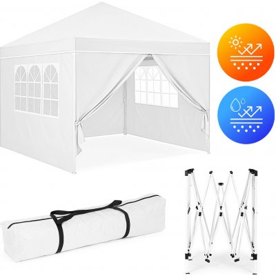 MultiGarden PAW-3X3-A-4W-WH Zahradní party stan 3x3 m bílý s nůžkovou konstrukcí + 4 boční stěny – Zboží Dáma MultiGarden PAW-3X3-A-4W-WH Zahradní party stan 3x3 m bílý s nůžkovou konstrukcí + 4 boční stěny – Zboží Dáma