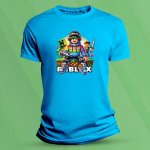 Sandratex dětské bavlněné tričko Neonový Roblox Azurová – Zboží Dáma