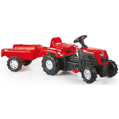 DOLU Šlapací traktor Ranchero s vlečkou červený