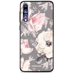 Pouzdro Mobiwear Glossy Huawei P20 Pro - G034G - Květy na šedém pozadí – Sleviste.cz