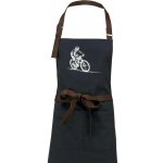 Dřevěné uhlí MTB kreslený cyklista Zástěra Vintage – Hledejceny.cz