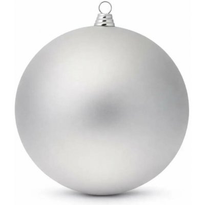 DECOLED Velká vánoční ozdoba 30 cm plastová koule stříbrná matná – Hledejceny.cz