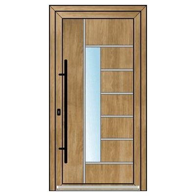 OknaDvereNaMiru.cz Vchodové dveře INOX 2013 zlatý dub 110 x 210 cm – Zboží Mobilmania